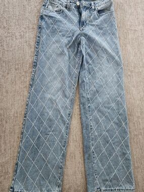 Project Indigo Wideleg Womans Pants With Rhinestone Size 7